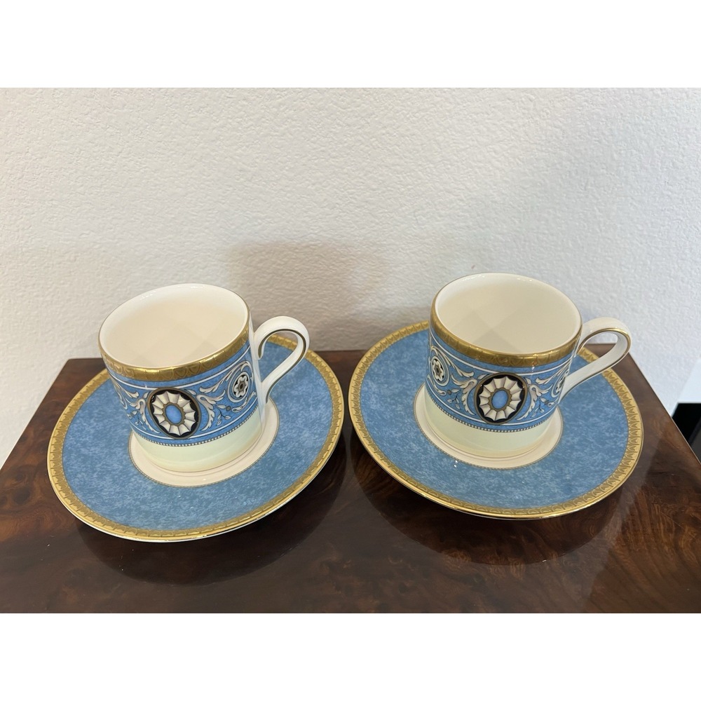 Wedgwood Bond Shape "Madeleine" Demitasse Cup & Saucer - 2-1/4" Pair